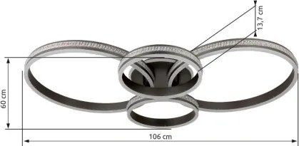 GLOBO 673140-39A GROUNI Modern LED Mennyezeti Lámpa IP20