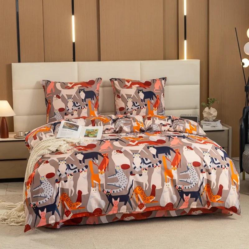 Mikroszálas ágyneműhuzat CATMOSPHERE színes Ágyneműhuzat mérete: 2 db 70 x 90 cm | 200 x 220 cm