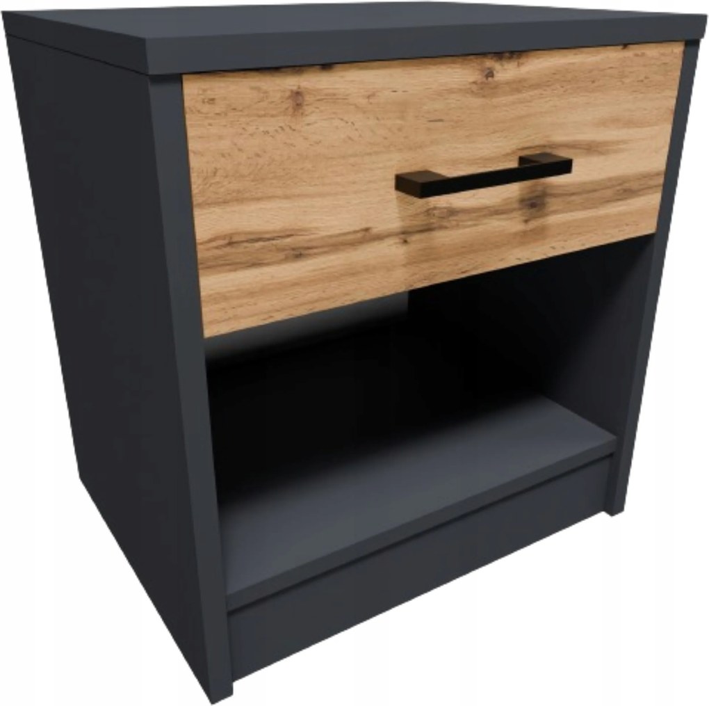 Éjjeliszekrény éjjeli asztal 1S Grafit-wotan komód Rob