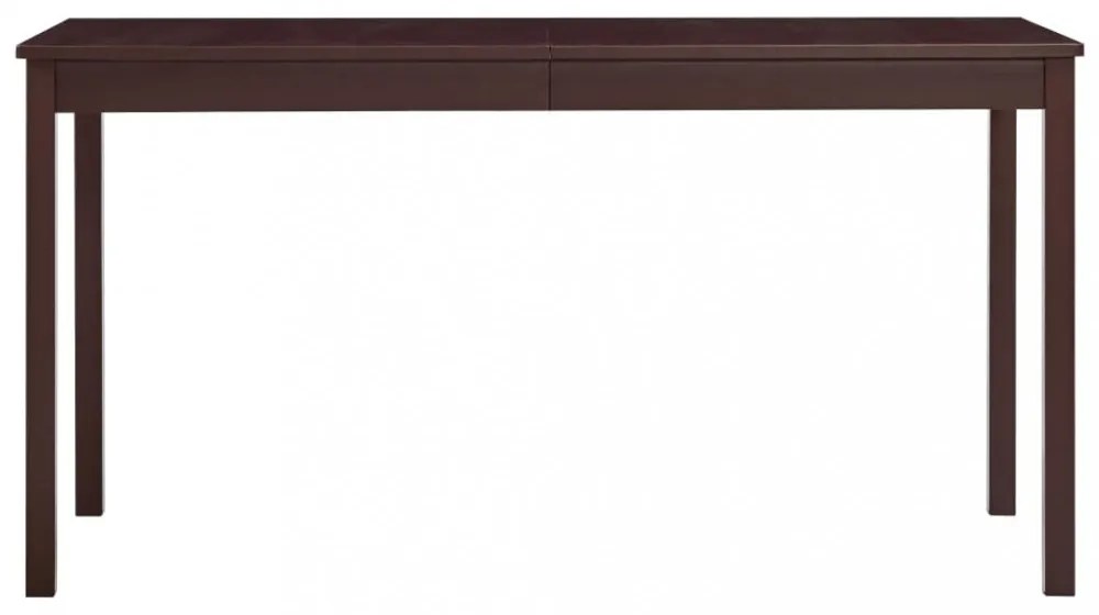 sötétbarna fenyőfa étkezőasztal 140 x 70 x 73 cm