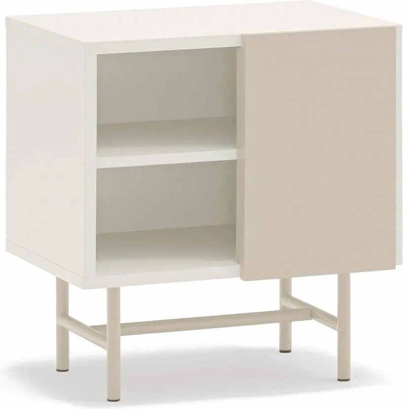 Bézs-krémszínű matt éjjeliszekrény Nube – Teulat