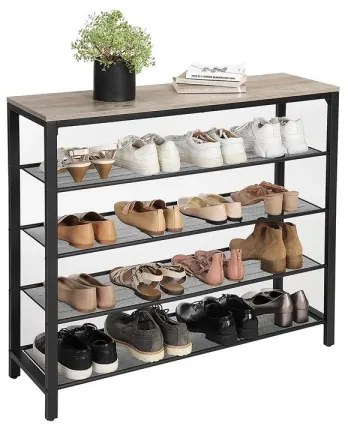 DAVOR cipőtároló szürke/fekete