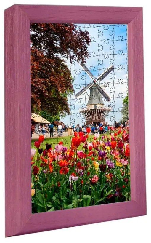 Amszterdam puzzle képkeret rózsaszin