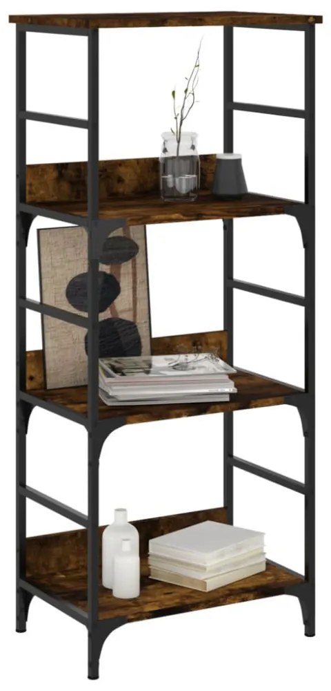 füstös tölgy színű szerelt fa könyvespolc 50 x 33 x 117,5 cm