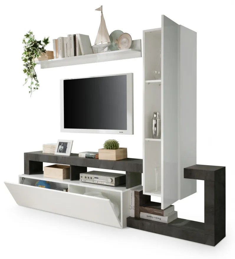 Hamburg TV állvány fehér, oxidált 219 cm