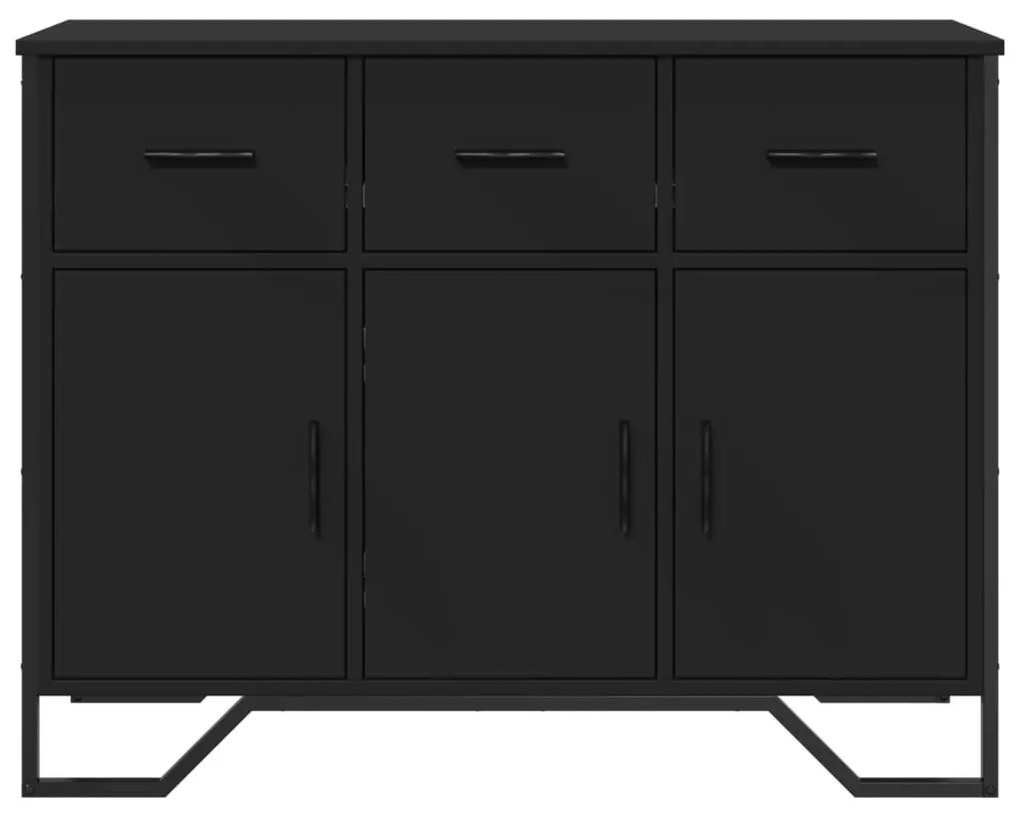 fekete szerelt fa tálalószekrény 97 x 32,5 x 74,5 cm