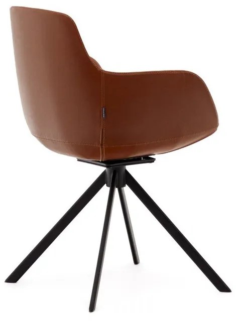 Konyakbarna kárpitozott karfás étkezőfotel szett 2 db-os Tissiana – Kave Home