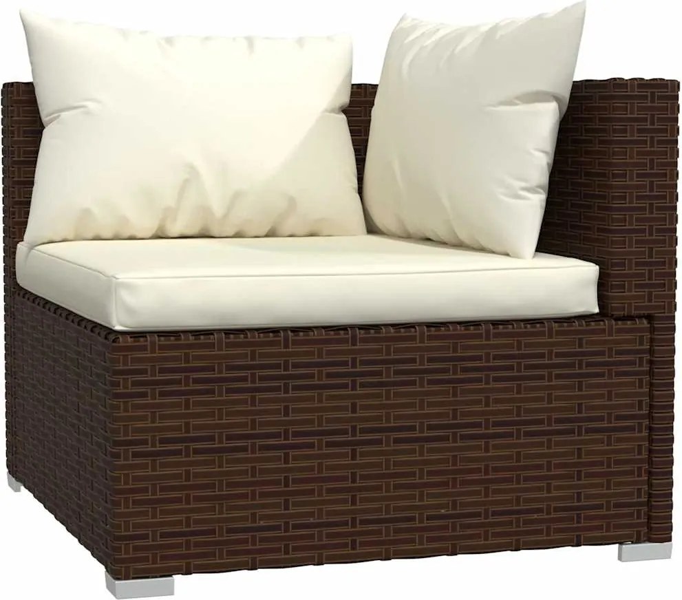 4 részes barna polyrattan kerti ülőgarnitúra párnákkal