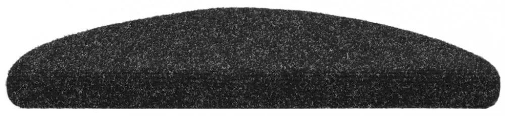 15 db fekete öntapadós lépcsőszőnyeg 56x17x3 cm