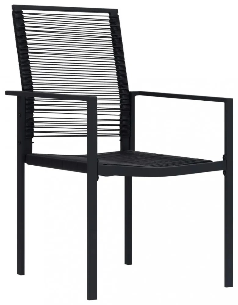 4 db fekete PVC rattan kerti szék