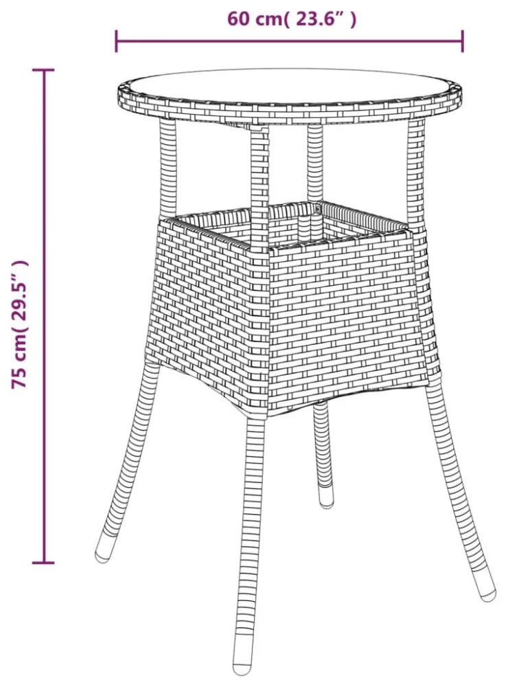 vidaXL 5részes szürke polyrattan/akácfa kerti étkezőgarnitúra párnával