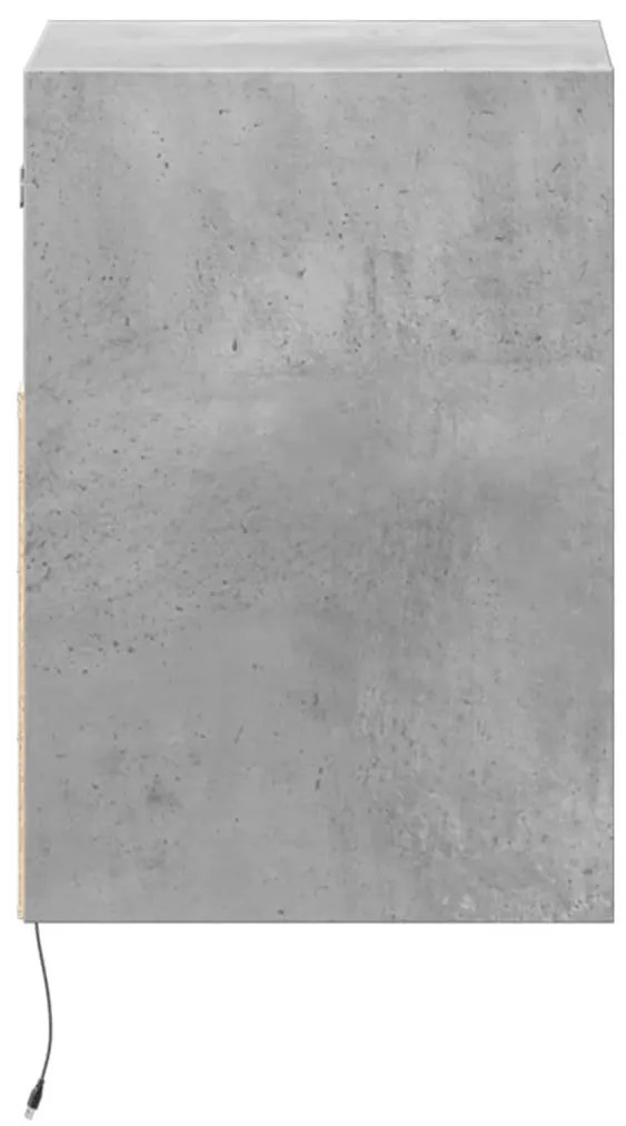 2 db betonszürke fali TV-szekrény LED-del 41 x 31 x 45 cm