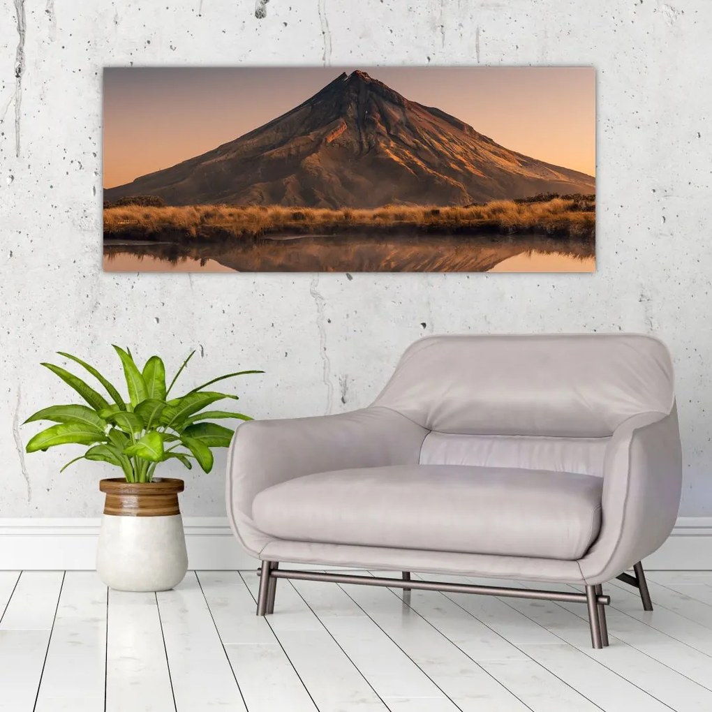 A Mount Taranaki visszaverődése, Új-Zéland (120x50 cm)