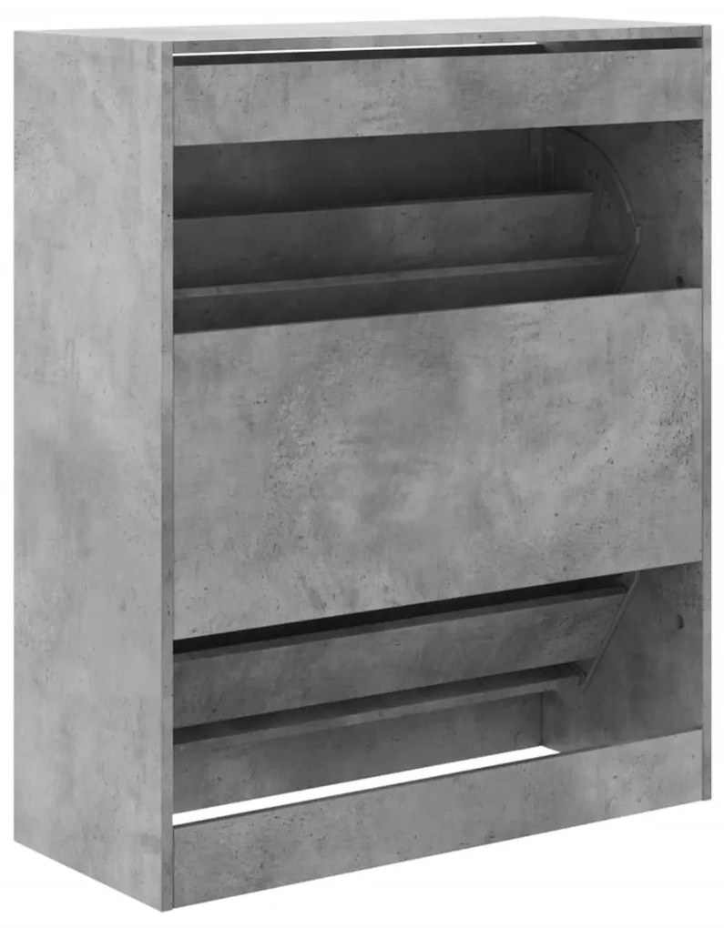 betonszürke szerelt fa cipőszekrény 80 x 34 x 96,5 cm