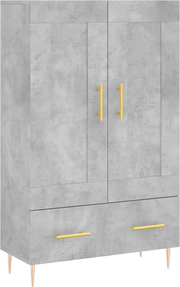 vidaXL betonszürke szerelt fa magasszekrény 69,5 x 31 x 115 cm