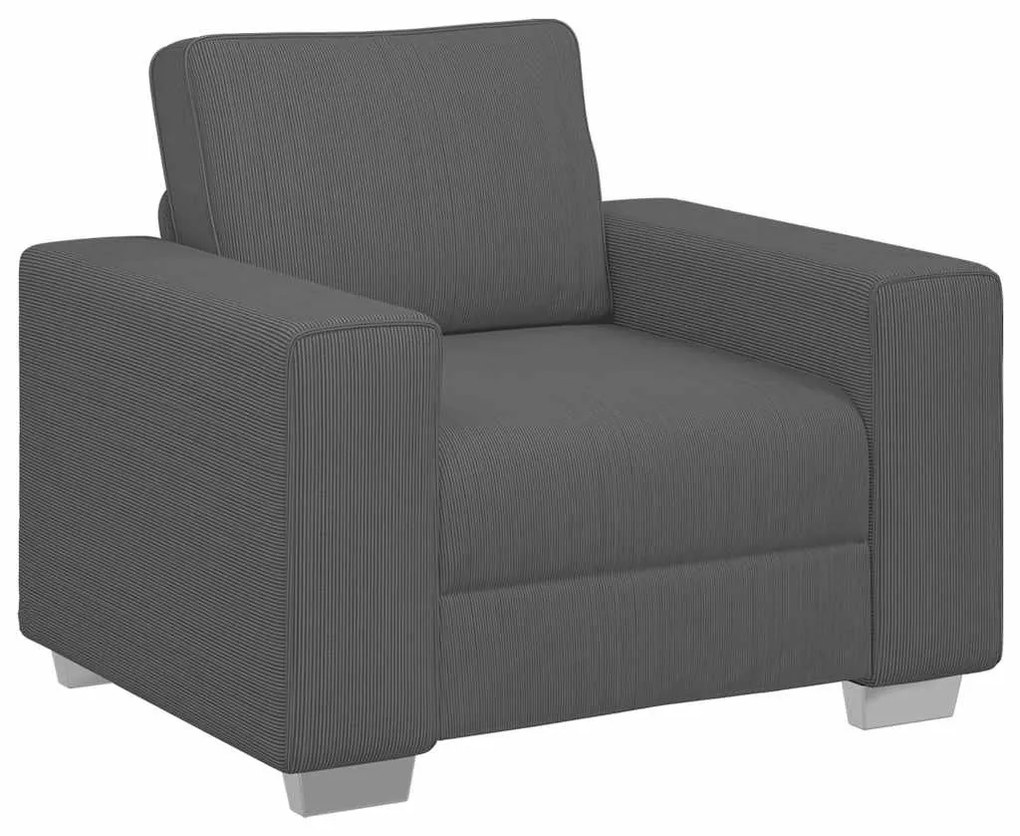 sötétszürke kordbársony szövet kanapéfotel 60 cm