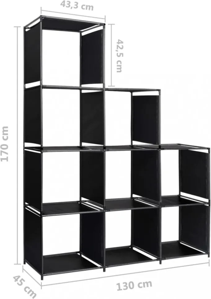 szövet lépcsős díszpolc 130 x 45 x 170 cm