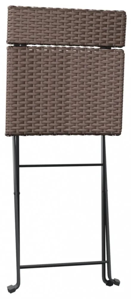 6 db barna polyrattan összecsukható bisztrószék
