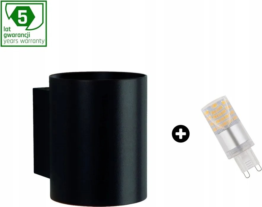 Csomag Fali lámpatest Squalla G9 Tuba Fekete Led G9