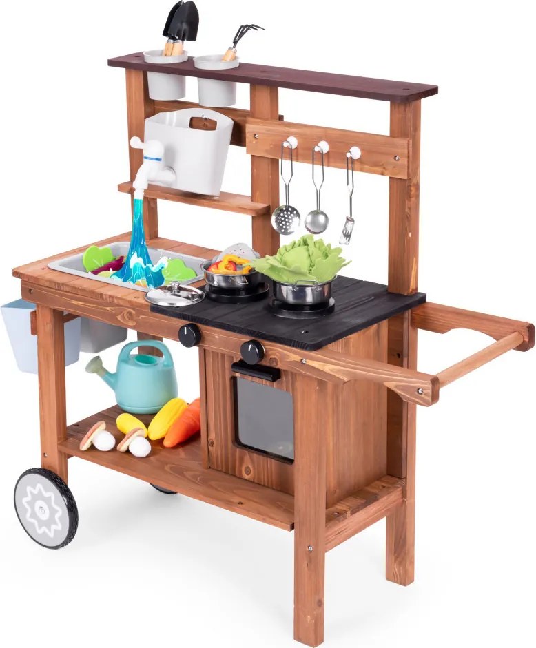 Fa kültéri gyerekkonyha kiegészítőkkel