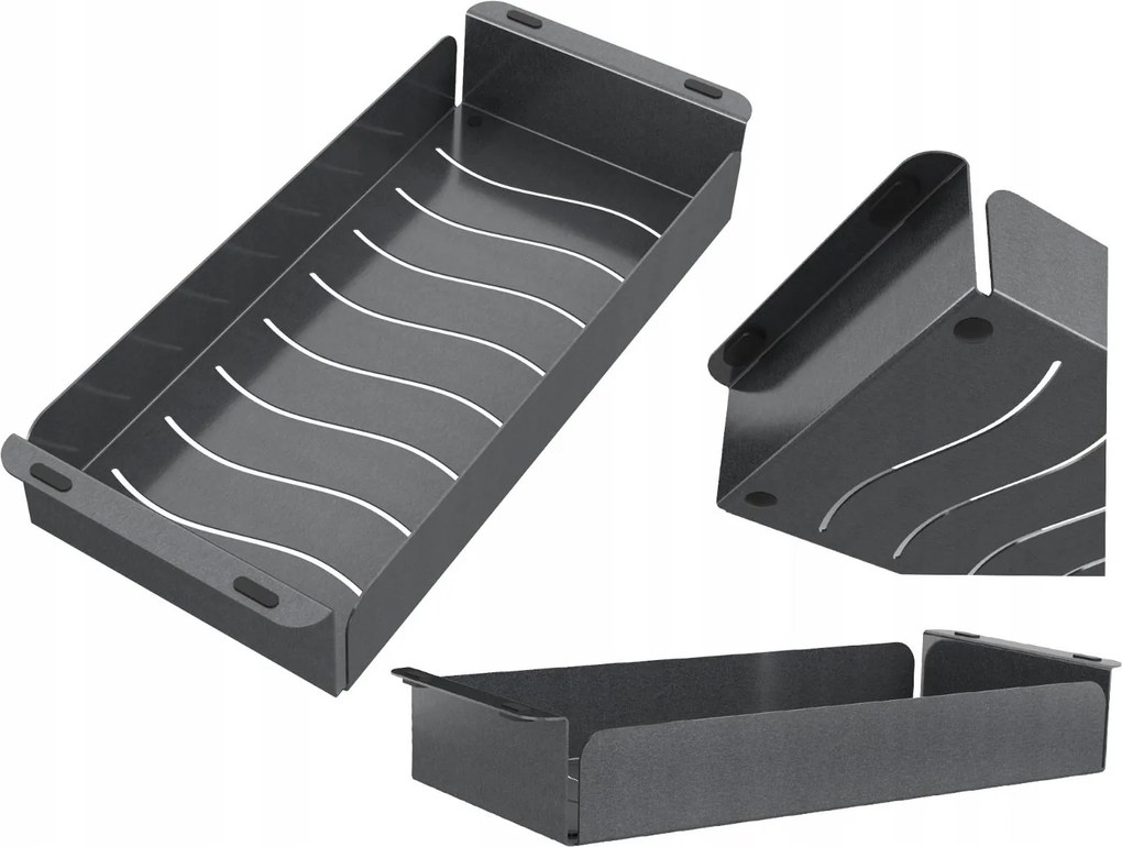 Acélbetét Mosogató Kosár Fekete Univerzális Csepegtető 42x18 cm