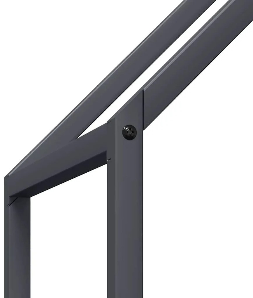 antracitszürke hidegen hengerelt acél tűzifatároló 60x25x60 cm