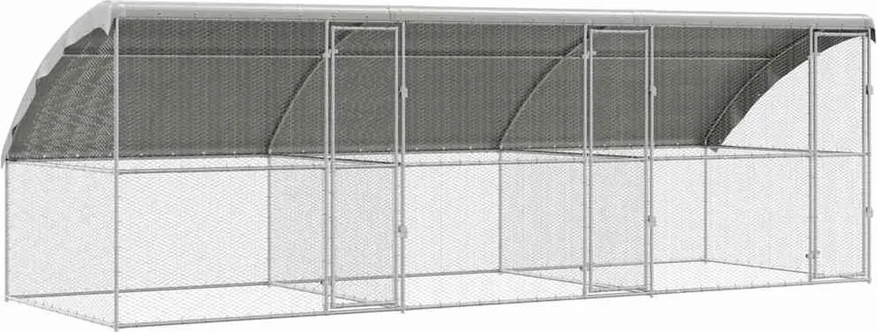 vidaXL Csirkeketrec 3 pcs Ezüst 600 x 200 x 198,5 cm Horganyzott acél
