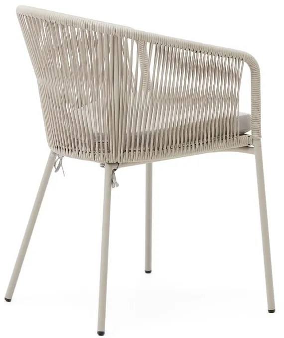 Krémszínű fém-párnázott kerti szék Yanet – Kave Home