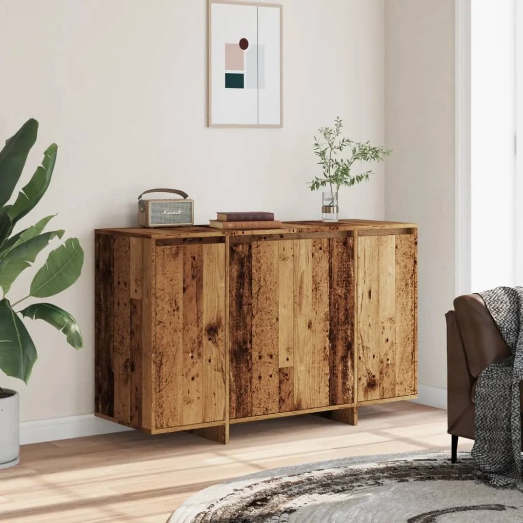 antik fa színű szerelt fa tálalószekrény 120x41x75 cm