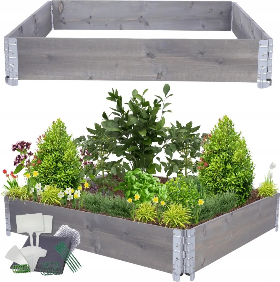 Magasított lépcsőzetes ágyás állítható zöldséges impregnáló 20x120x100