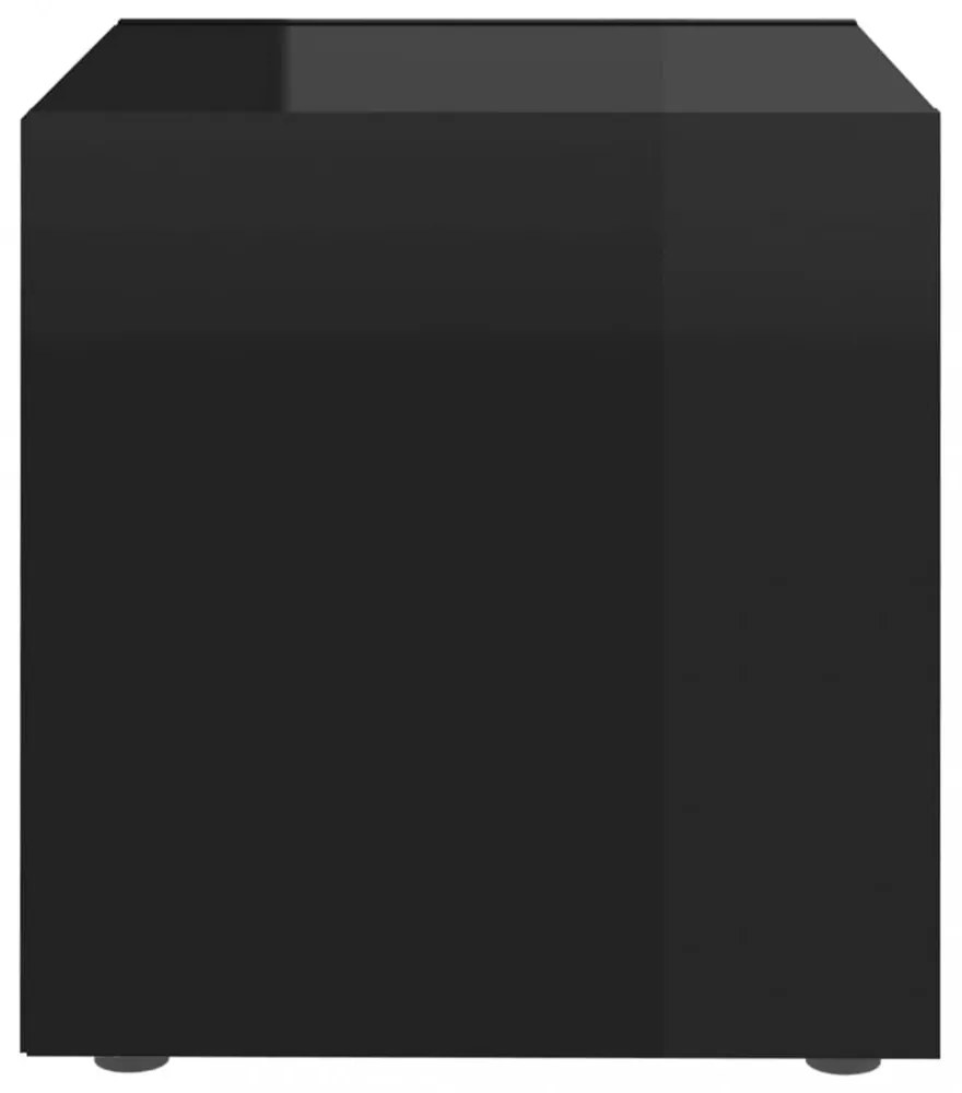 4 db magasfényű fekete szerelt fa TV-szekrény 37 x 35 x 37 cm