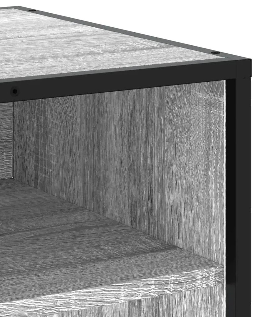 szürke sonoma színű szerelt fa és fém TV-szekrény 91x40x46 cm