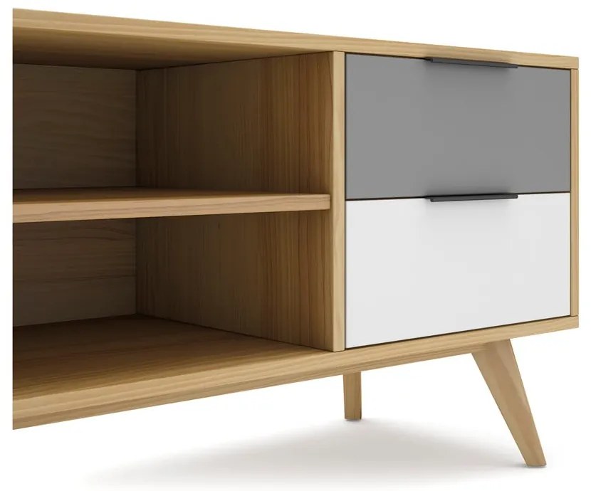Natúr színű borovi fenyő TV-állvány 180x53 cm Elfa – Marckeric