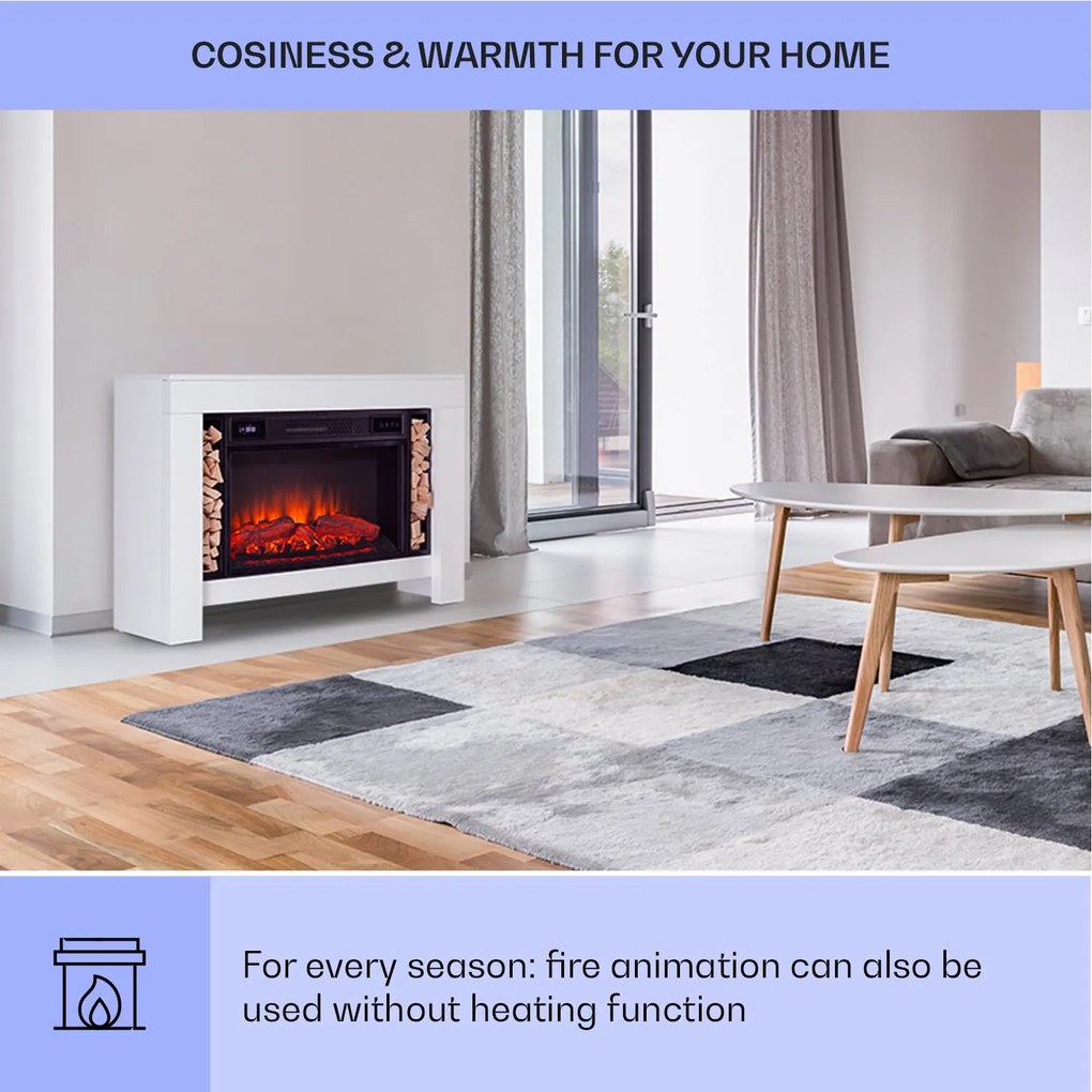 Klarstein Stúdió Loft 2, elektromos kandalló, 1900 W, LED technológia, távirányító