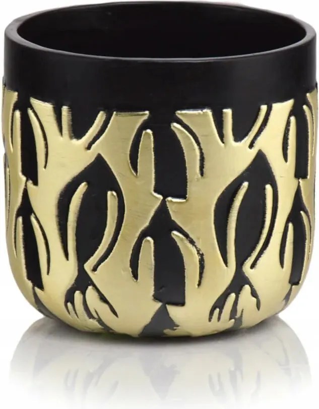 Fedő fekete, arany virágtartó mintával 13