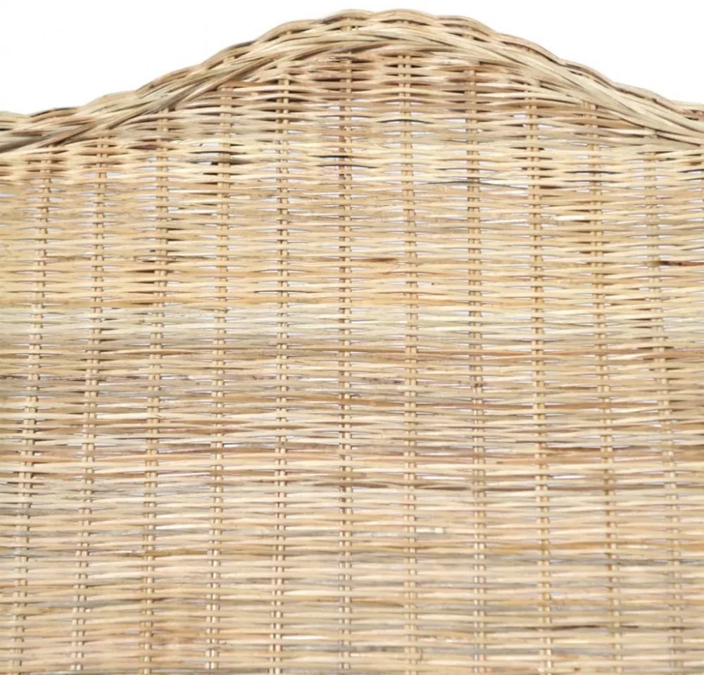 natúr rattan és lenvászon kanapé párnával