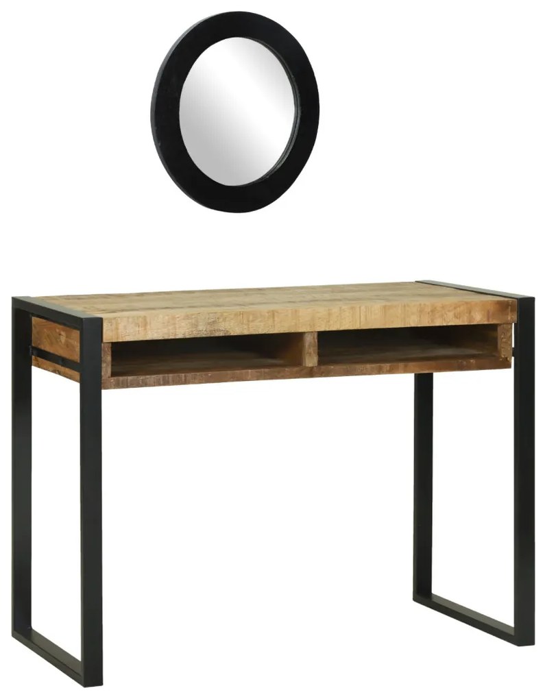 Sminktükör asztal 100x50x75 cm Tömör durva mangófából