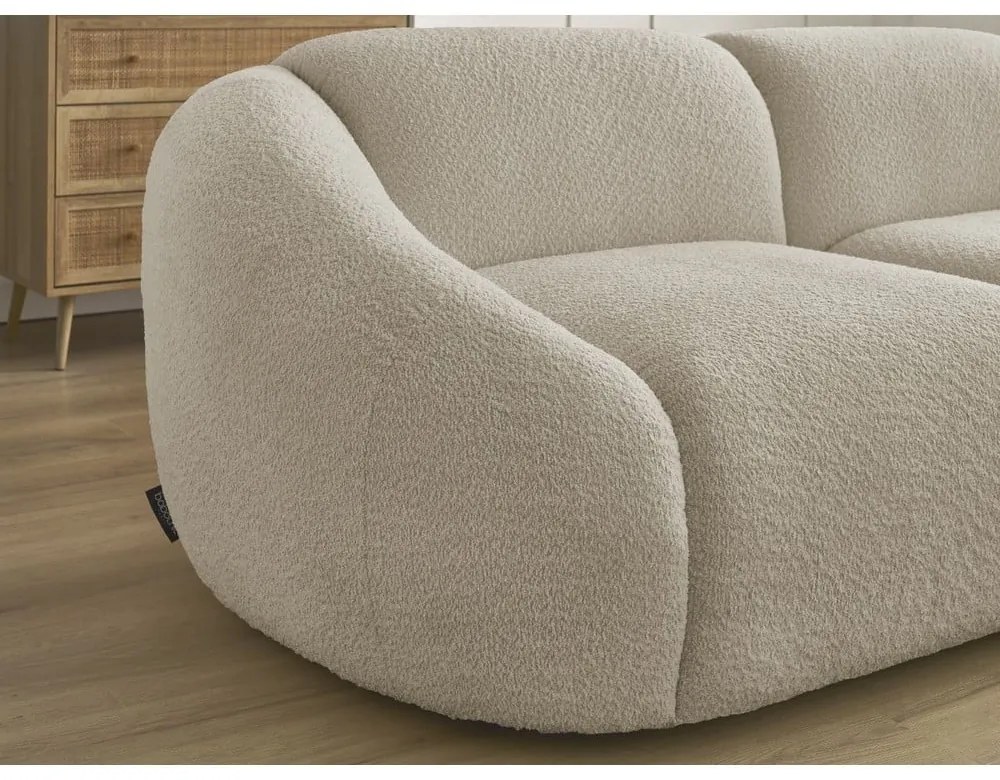 Bézs buklé kanapé 230 cm Tina – Bobochic Paris