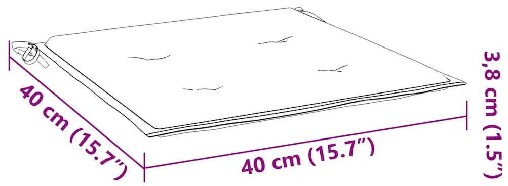 4 db tópszínű oxford szövet kerti székpárna 40x40x4 cm