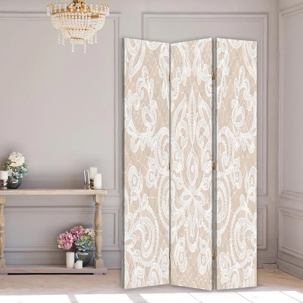 Gario Paraván Elegáns bézs színben Méret: 180 x 170 cm, Kivitelezés: Forgó paraván 360°