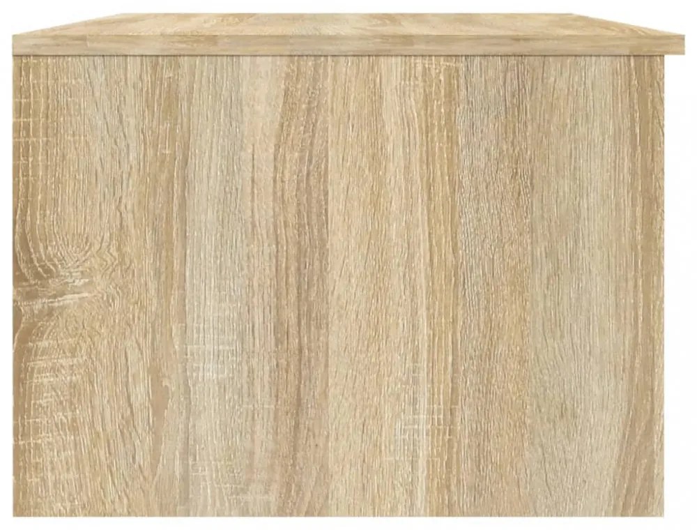 fehér és sonoma színű szerelt fa dohányzóasztal 102x50x36 cm