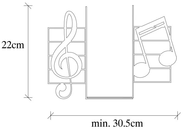 Könyvtámasz 22x35.5 cm fekete