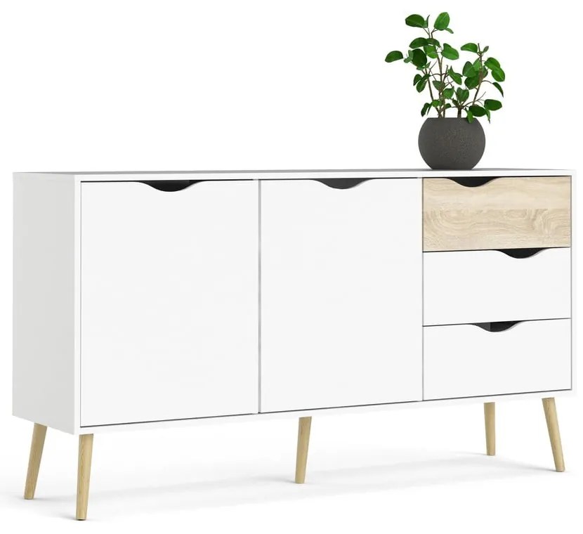 Fehér komód 147x82x39 cm Oslo – Tvilum