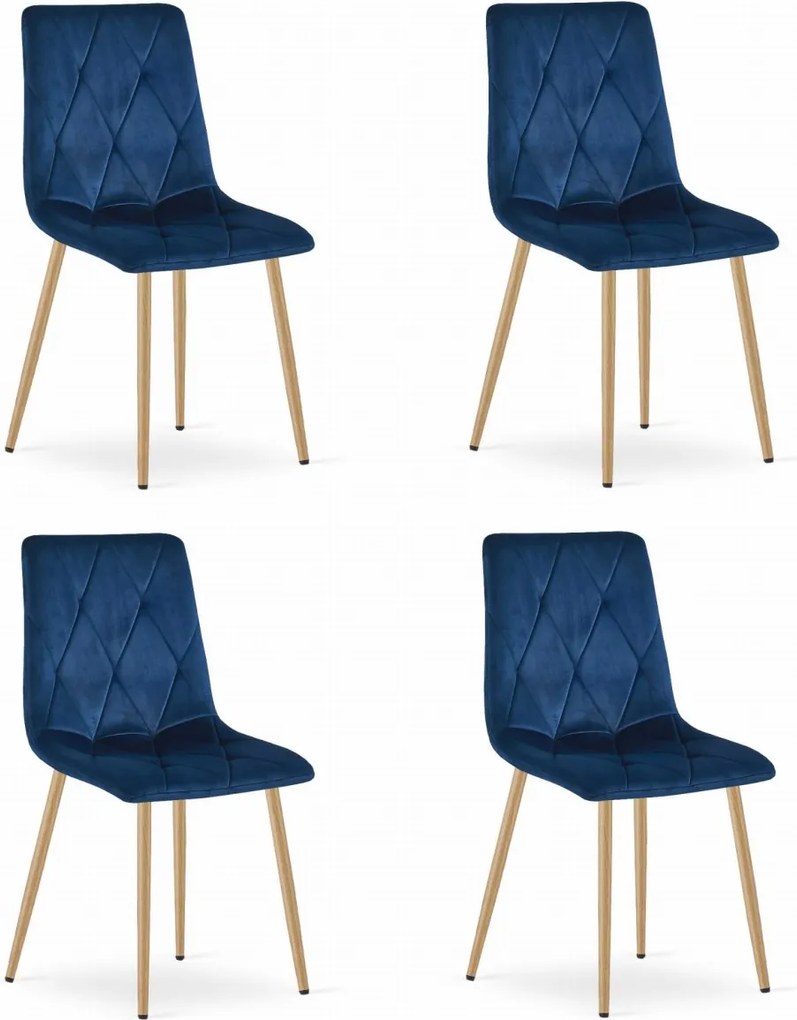 Kék bársony étkezőszék LIBRA