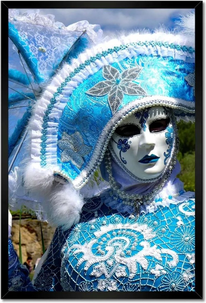 Poszterek keretben 40x60 Kék maszk Farsang