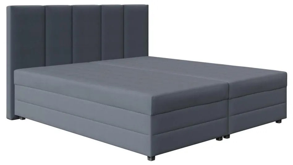 Kárpitozott ágy rugós matraccal és ágyneműtartóval ISABEL 160x200 szürke
