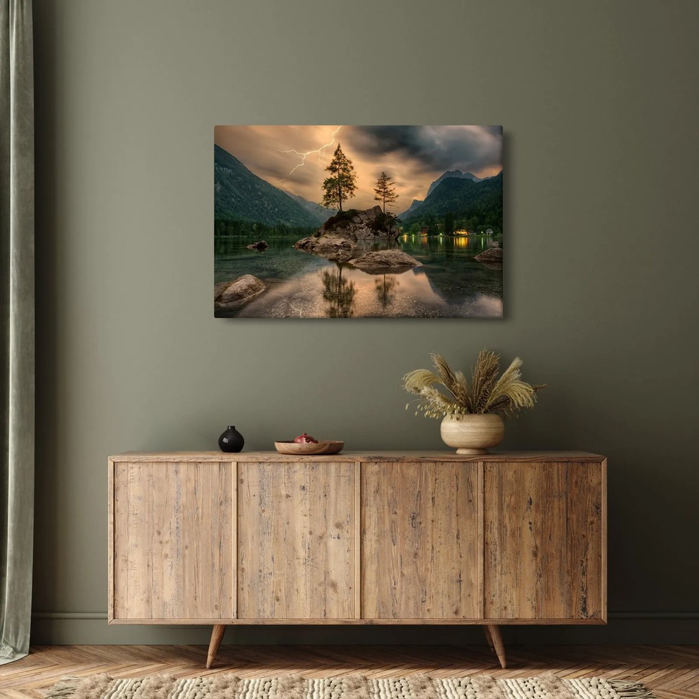 Kép - tó a hegyekben (90x60 cm)
