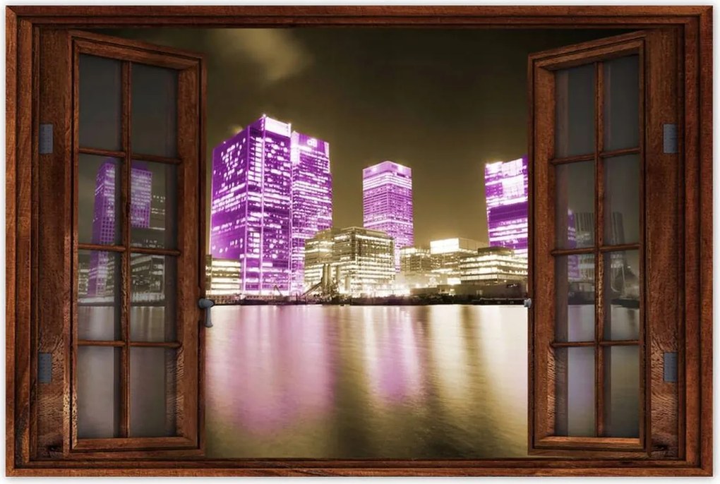 Poszterek 90x60 Anglia lila felhőkarcolói