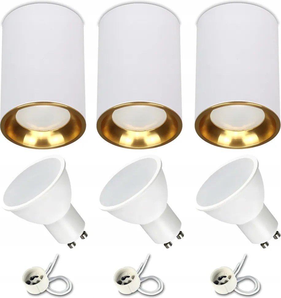 Falra szerelhető Led lámpatest Fehér Arany modern izzó GU10 7W 4000K