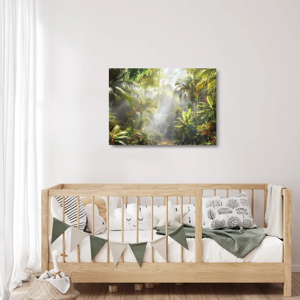 Üveg kép - Trópusi esőerdő (70x50 cm)